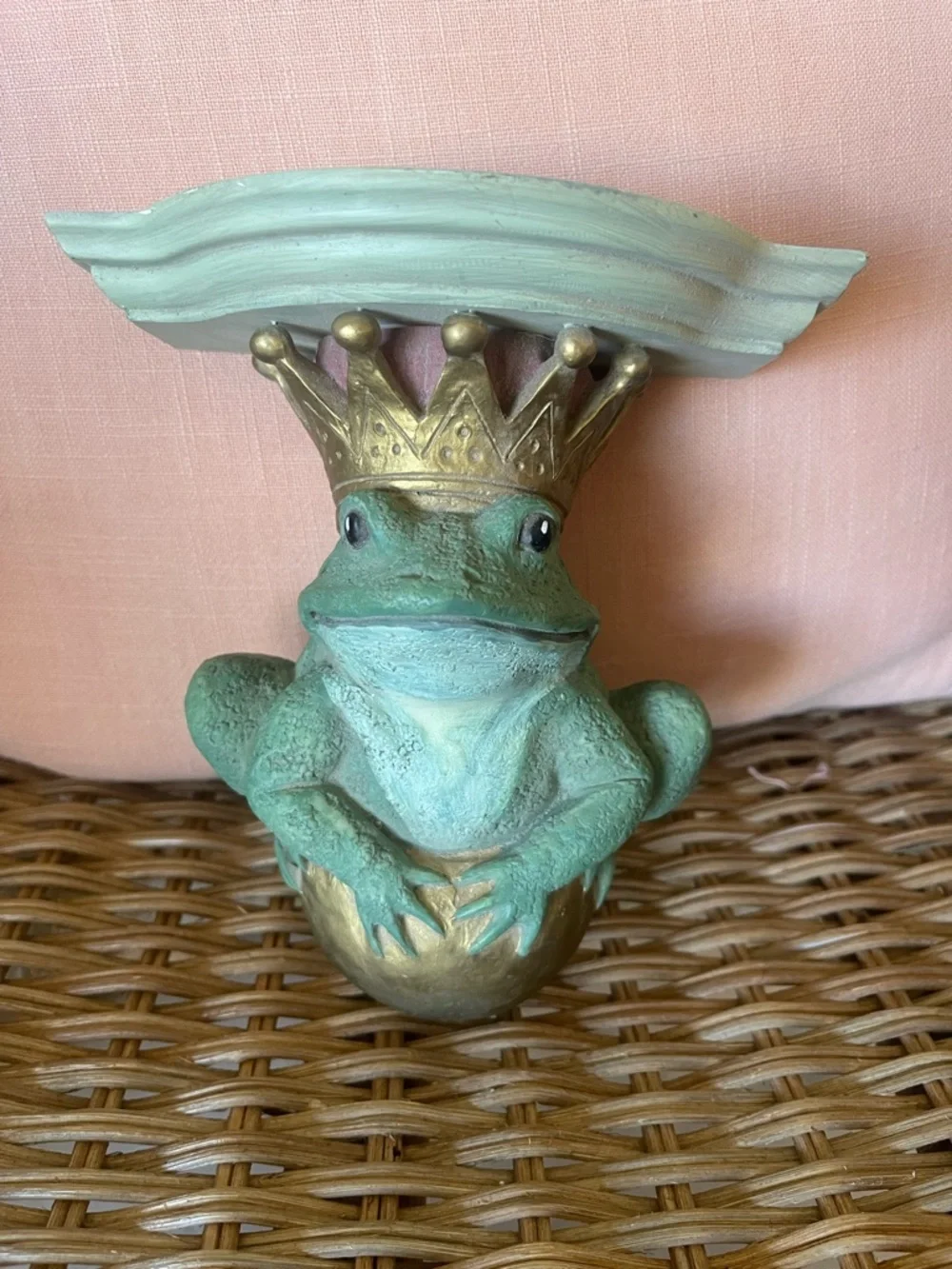 King Frog Prince Keeper Plate Shelf Ledge Wall Mount